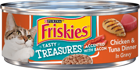 Friskies Tasty Treasures Chicken & Tuna Dinner In Gravy